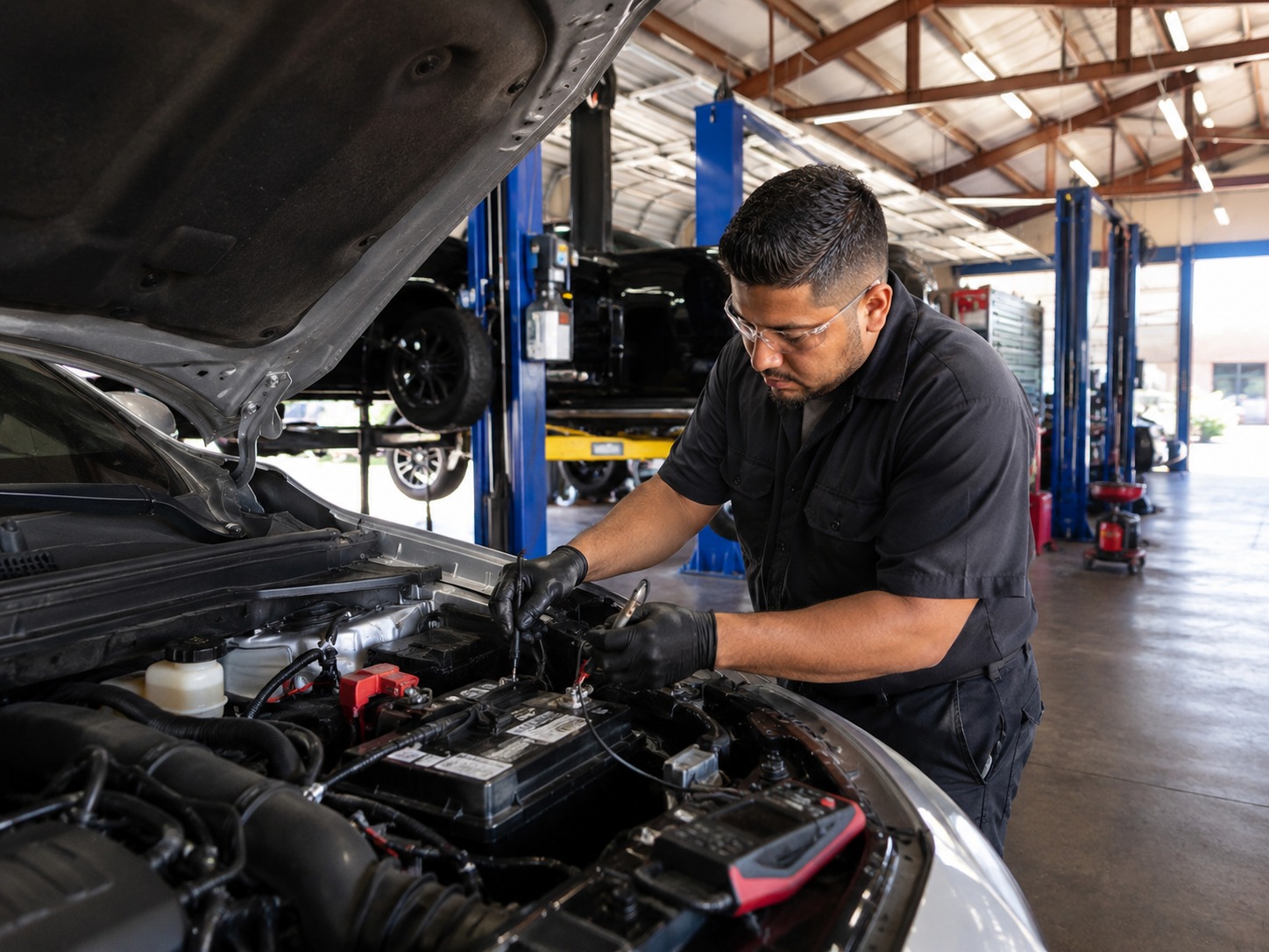 Car battery testing and replacement at Auto Care USA in Houston, TX