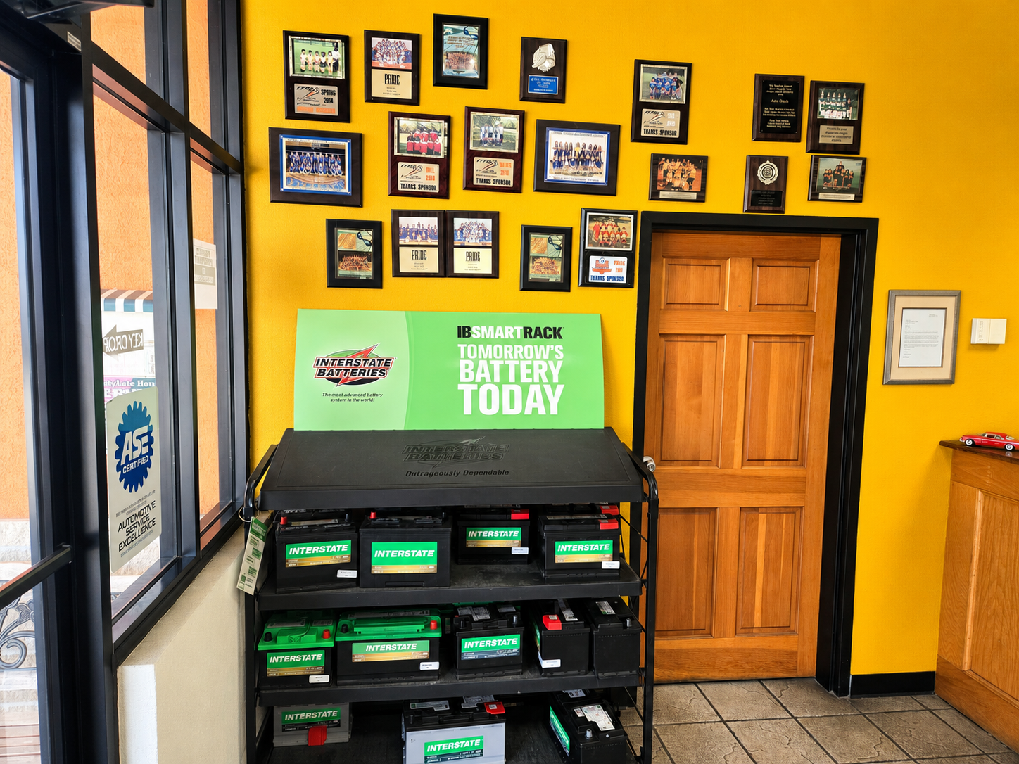 Interstate Batteries display at Auto Care USA Briar Forest in Houston, TX