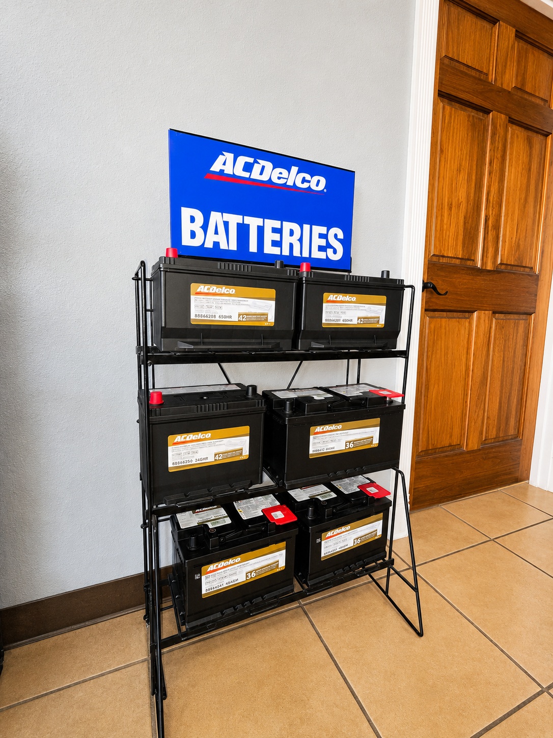 ACDelco certified batteries on display at Auto Care USA in Spring, TX